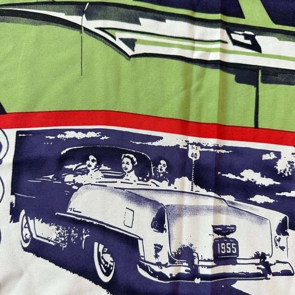 Otto Kern Designer Red Large Silk Scarf | Retro Pop Art Print Broadway Art - Picture 10 of 10